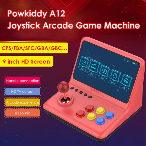 POWKIDDY A12 9 inch IPS Arcade Joystick Game Console 32GB 2000 Games Stick Gaming Video Gamepad 1024*600 Resolution