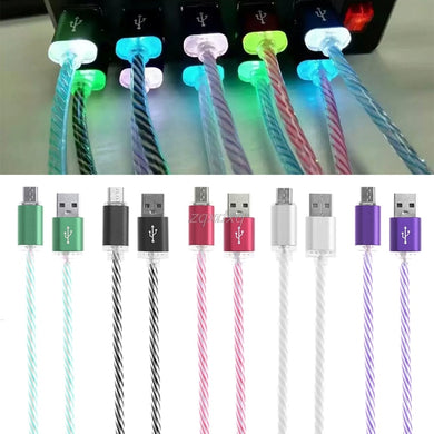 LED Light Micro USB Charging Cable Cord For Samsung S7 S6 LG G4 G3 Android Phone Drop ship Electronics Stocks