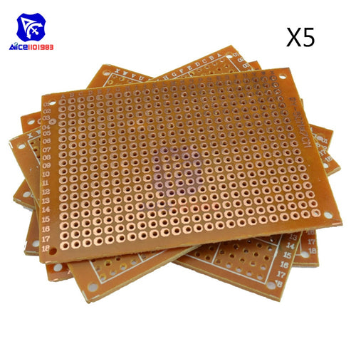 5PCS Universal PCB Board 50x70 mm 2.54mm Hole Pitch DIY Prototype Paper Printed Circuit Board Panel 5x7 cm Single Sided Board