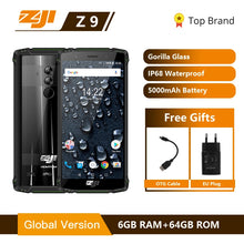 Load image into Gallery viewer, HOMTOM ZOJI Z9 IP68 Waterproof Helio P23 Android 8.1 Octa core Smartphone 5.7&quot; 6GB 64GB 5500mAh Face ID Fingerprint Mobile phone