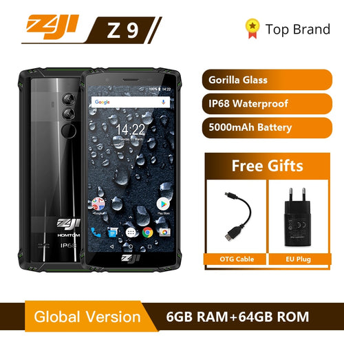 HOMTOM ZOJI Z9 IP68 Waterproof Helio P23 Android 8.1 Octa core Smartphone 5.7