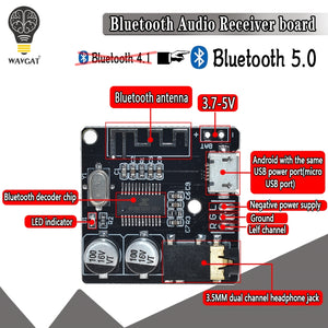 WAVGAT Bluetooth Audio Receiver board Bluetooth 5.0 mp3 lossless decoder board Wireless Stereo Music Module