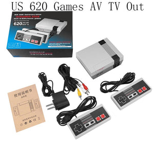 ALLOYSEED Mini 8 Bit Built-In 500/620 Classic Games Retro Handheld Game Player AV Port TV Game Console Kids Video Gaming Console