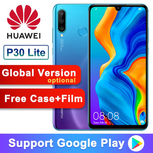 Global Version Optional Original Huawei P30 Lite Nova 4e Smart phone 6.15 inch Kirin 710 Octa Core Android 9.0 32MP 4*Cameras