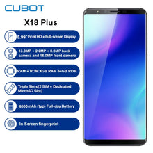 Load image into Gallery viewer, Refurbished CUBOT X18 Plus 4G Smartphone 5.99&#39;&#39; Android 8.0 4GB RAM 64GB ROM MTK6750T Octa Core Dual Cam EU Mobile Phone