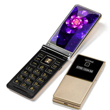 Load image into Gallery viewer, Dual Display 2.8&quot; Handwriting Flip Senior Mobile Phone Fast Dial Extra Slim Light Big Russian Key Black List Cheap Price No FM