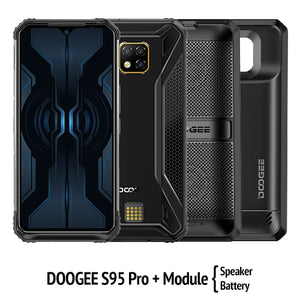 IP68/IP69K DOOGEE S95 Pro Modular Rugged Mobile Phone 6.3inch Display 5150mAh Helio P90 Octa Core 8GB 128GB 48MP Cam Android 9