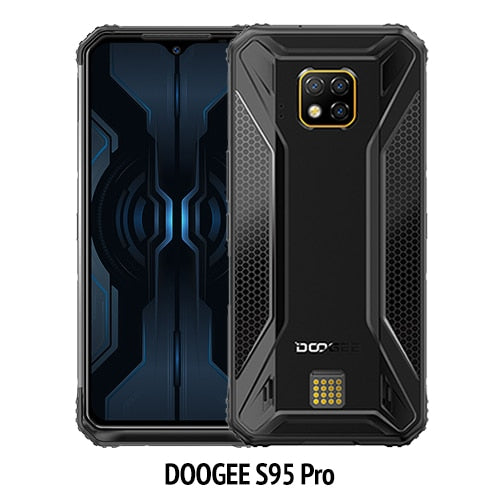 IP68/IP69K DOOGEE S95 Pro Modular Rugged Mobile Phone 6.3inch Display 5150mAh Helio P90 Octa Core 8GB 128GB 48MP Cam Android 9