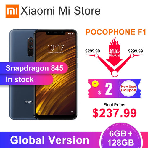 Global Version Xiaomi POCOPHONE F1 6GB 128GB Smartphone Snapdragon 845 Octa Core 6.18