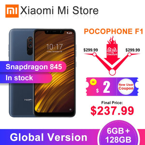 Global Version Xiaomi POCOPHONE F1 6GB 128GB Smartphone Snapdragon 845 Octa Core 6.18" FHD Screen 20MP Front Camera Mobile Phone