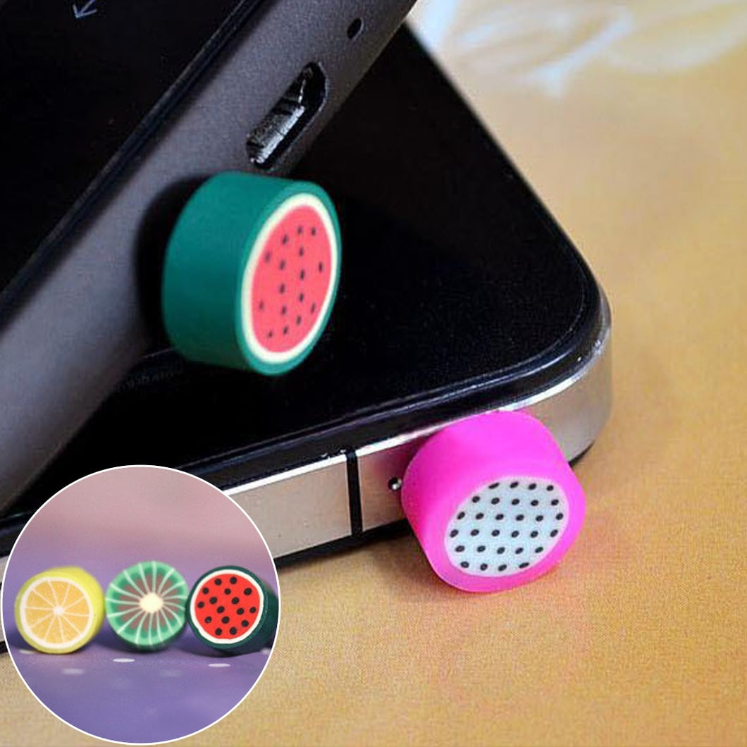 Marsnaska Simulated Lovely Fruit Phone Anti Dust Plug Cell Phone Accessories For All Normal 3.5mm Earphone Jack Plug