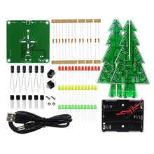 Load image into Gallery viewer, Three-Dimensional 3D Christmas Tree LED DIY Kit Red/Green/Yellow RGB LED Flash Circuit Kit Electronic Fun Suite