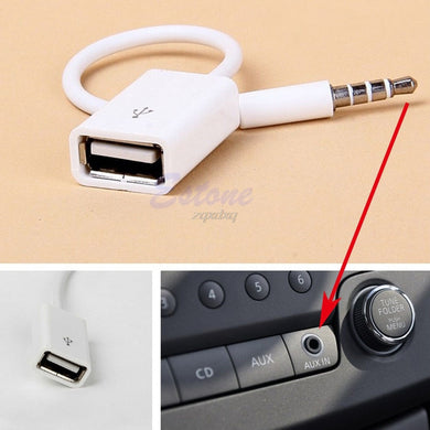 1Pc 3.5mm Male AUX Audio Plug To USB 2.0 Female Converter Cable Cord For Car MP3 Drop Ship Electronics Stocks