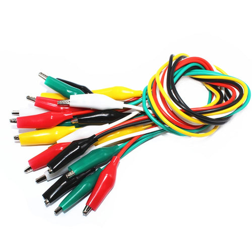 10pcs Alligator Clips Wire Electronics DIY Test Lead Alligator Colorful Double-ended Crocodile Clips Roach Clip 50CM Jumper Wire