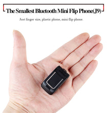 Load image into Gallery viewer, Mini Flip Mobile Phone  J9 0.66" Smallest Cell Phone Wireless Bluetooth Dialer FM Magic Voice Handsfree Earphone For Kids